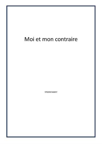 Moi et mon contraire - Publisher