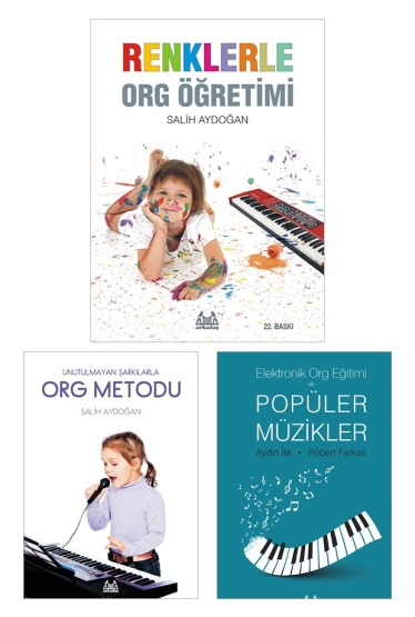 Org Eğitimi Seti - Renklerle Org Öğretimi, Elektronik Org Eğitim Ve Popüler Müzikler, Unutulmayan Şarkılarla Org Metodu - Arkadaş Yayınevi