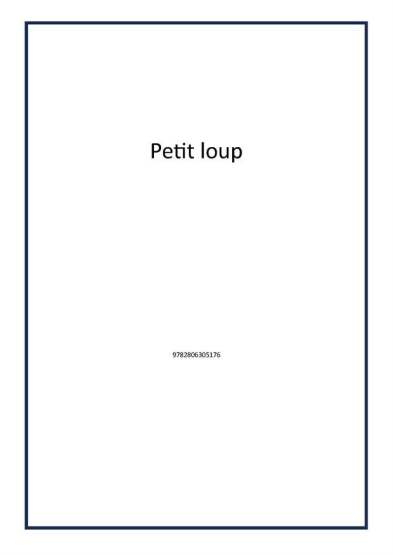 Petit loup - Langue Au Chat