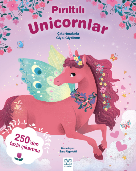 Pırıltılı Unicornlar - Çıkartmalarla Giysi Giydirme - 1001 Çiçek Kitaplar