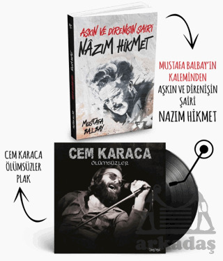 Plaklı Kitaplar - Nazım Hikmet - Cem Karaca - Ölümsüzler Plak - Halk Kitabevi