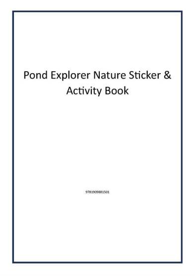 Pond Explorer Nature Sticker & Activity Book - Publisher