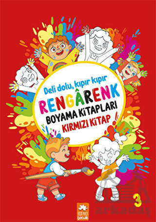 Rengarenk Boyama Kitabı 3 - Kırmızı Kitap - 1