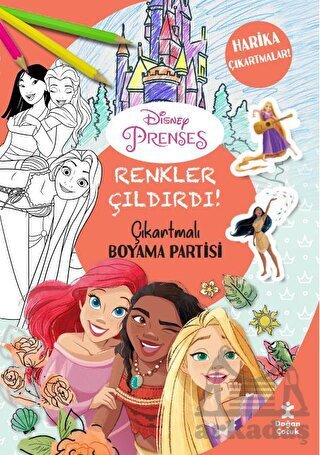 Renkler Çıldırdı- Disney Prenses Çıkartmalı Boyama Partisi - Doğan Çocuk