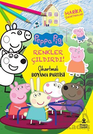 Renkler Çıldırdı - Peppa Pig Çıkartmalı Boyama Partisi - Doğan Çocuk