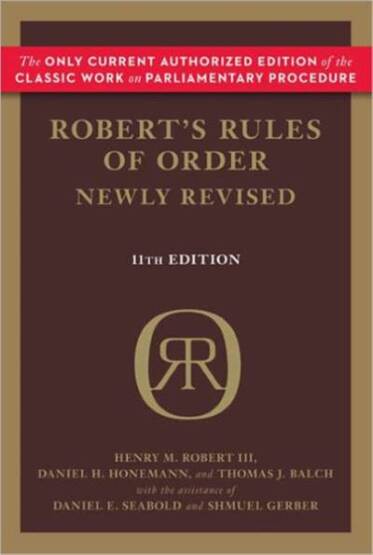 Robert's Rules of Order Newly Revised, 11th edition - Public Affairs