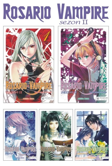 Rosario + Vampire - Tılsımlı Kolye Ve Vampir Sezon: 2 1-2-3-4-5 Manga Seti - Akılçelen Kitaplar