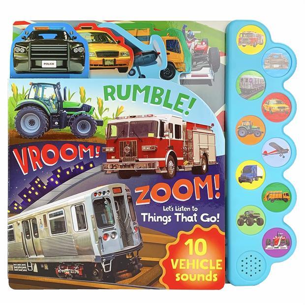 Rumble! Vroom! Zoom! Let's Listen To Things That Go! (10 Vehicle Sounds)