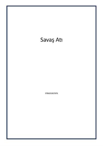 Savaş Atı - Tudem Yayınları