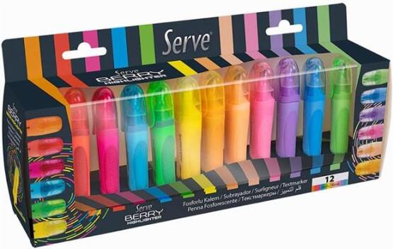 SERVE BERRY FOSFORLU KALEM 12 RENKLI SET - Serve