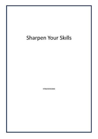 Sharpen Your Skılls - Ted Yayınları