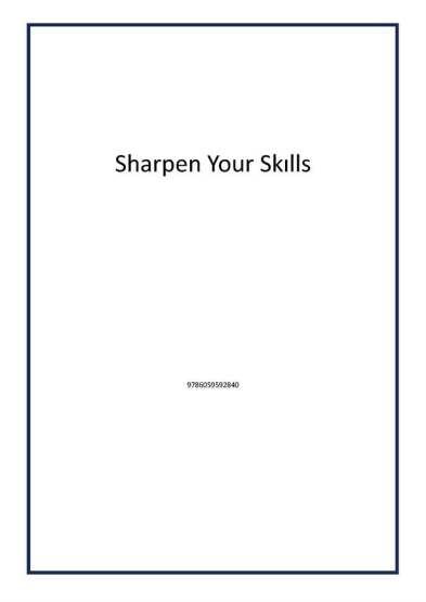 Sharpen Your Skılls - 1