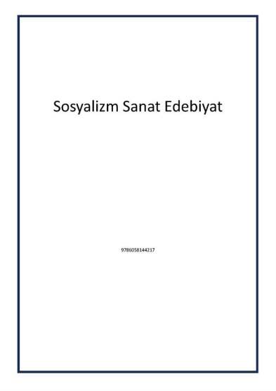 Sosyalizm Sanat Edebiyat - 1