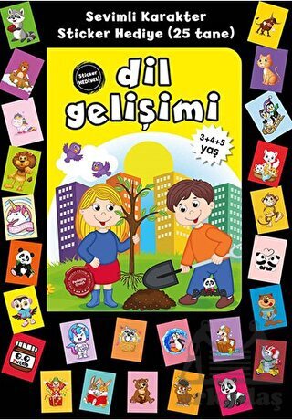 Stickerlı 3+4+5 Yaş Dil Gelişimi - Beyaz Panda Yayınları