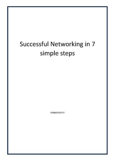 Successful Networking in 7 simple steps - Publisher