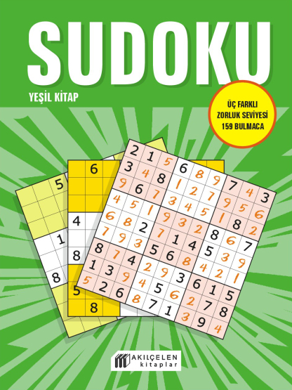 Sudoku Yeşil Kitap - Üç Farklı Zorluk Seviyesi 159 Bulmaca - 1