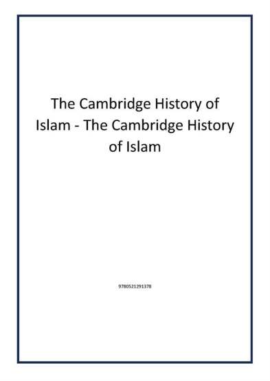 The Cambridge History of Islam - The Cambridge History of Islam - 1