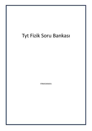 Tyt Fizik Soru Bankası - 1