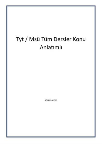 Tyt / Msü Tüm Dersler Konu Anlatımlı - Editör Yayınevi