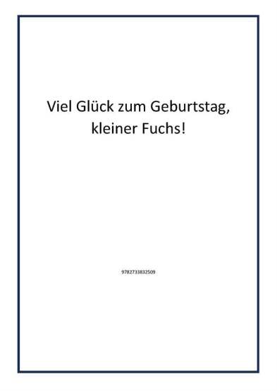 Viel Glück zum Geburtstag, kleiner Fuchs! - 1