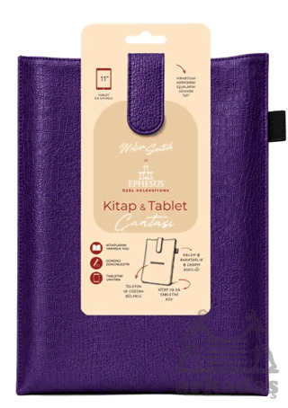 Yeni Nesil Kitap Ve Tablet Çantası - Özel Deri Dokulu Mor